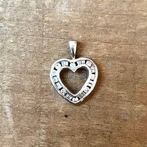 Sterling Silver & Diamonds Heart pendant